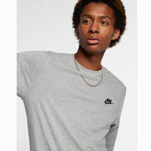 Nike Sportswear Club Men's Cotton Long-Sleeve T-Shirt Gray